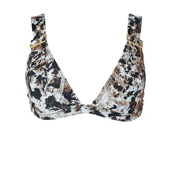 VENUS Tiger Eye Jet Set Belted Triangle Bikini Bathing Suit Swim Top Size DD - Picture 3 of 4